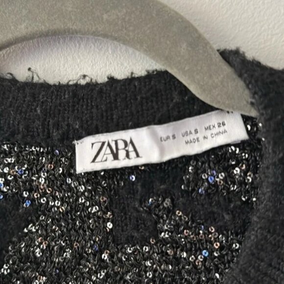 SEQUIN METALLIC THREAD KNIT CARDIGANBLACK size S - Picture 9 of 11